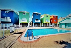 pool behind house