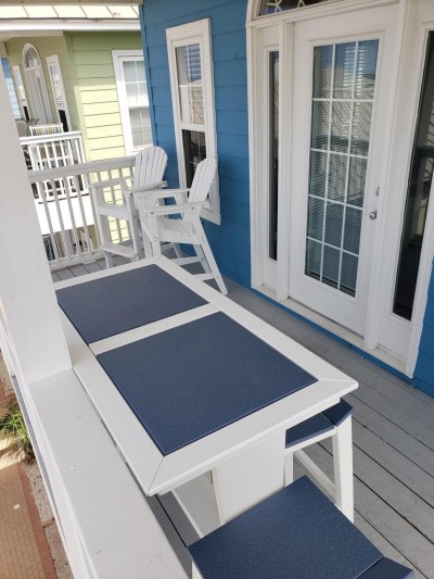 balcony with patio furniture
